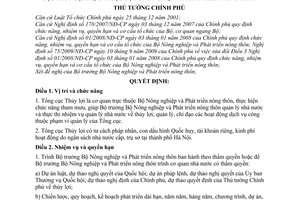 Quyết định 03/2010/QĐ-TTg  chức năng, nhiệm vụ, quyền hạn cơ cấu tổ chức Tổng cục Thủy lợi