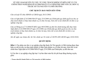 Quyết định 187/QĐ-CTUBND năm 2010 giao quyền tự chủ chịu trách nhiệm biên chế