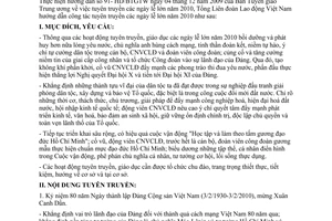 Hướng dẫn 150/HD-TLĐ công tác tuyên truyền các ngày lễ lớn năm 2010