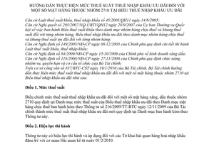 Thông tư 13/2010/TT-BTC hướng dẫn thực hiện mức thuế suất thuế nhập khẩu ưu đãi mặt hàng nhóm 2710