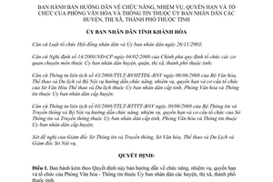 Quyết định 190/QĐ-UBND 2010 nhiệm vụ quyền hạn tổ chức Phòng Văn hóa Thông tin Khánh Hòa