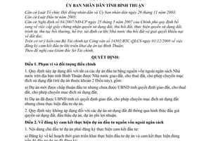 Quyết định 07/2010/QĐ-UBND đăng ký cam kết thực hiện dự án đầu tư nguồn vốn