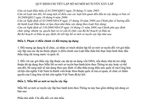 Thông tư 03/2010/TT-BKH chi tiết lập hồ sơ mời sơ tuyển xây lắp