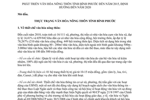 Quyết định 292/QĐ-UBND năm 2010 Đề án phát triển văn hóa nông thôn Bình Phước