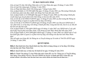 Quyết định 05/2010/QĐ-UBND  sử dụng chung cơ sở hạ tầng viễn thông trên địa bàn tỉnh Thừa Thiên Huế