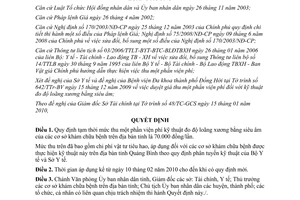 Quyết định 209/QĐ-UBND 2010 mức thu một phần viện phí kỹ thuật đo độ loãng xương Quảng Bình