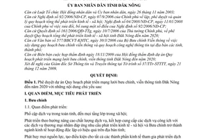 Quyết định 177/QĐ-UBND Quy hoạch phát triển mạng lưới bưu chính viễn thông