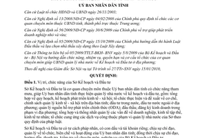 Quyết định 06/2010/QĐ-UBND chức năng nhiệm vụ Sở Kế hoạch đầu tư Vĩnh Phúc