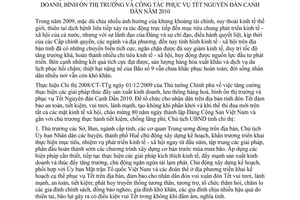 Chỉ thị 01/CT-UBND năm 2010 thúc đẩy sản xuất kinh doanh bình ổn thị trường Thừa Thiên Huế