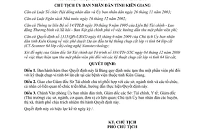 Quyết định 32/QĐ-UBND năm 2010 mức tạm thu một phần viện phí Kiên Giang