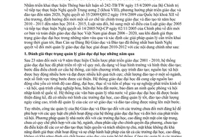 Nghị quyết 05-NQ/BCSĐ đổi mới quản lý giáo dục đại học giai đoạn 2010-2012