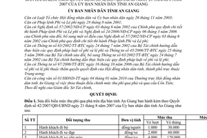 Quyết định 01/2010/QĐ-UBND sửa đổi biểu mức thu phí qua phà trên địa bàn tỉnh An Giang