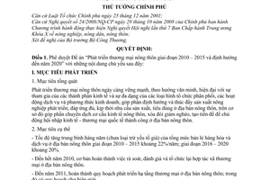 Quyết định 23/QĐ-TTg phê duyệt Đề án Phát triển thương mại nông thôn giai đoạn 2010 – 2015 định hướng đến năm 2020