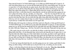 Thông báo 05/TB-UBND ý kiến chỉ đạo Chủ tịch UBND thành phố - Nguyễn Thế Thảo công tác quản lý, tổ chức hoạt động quảng cáo rao vặt