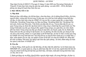 Kế hoạch 88/KH-BQP thực hiện Chỉ thị 2009/CT-TTg