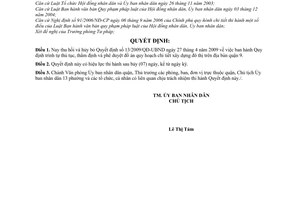 Quyết định 01/2010/QĐ-UBND thu hồi hủy bỏ văn bản