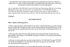 Thông tư liên tịch 01/2010/TTLT-UBDT-BTC hướng dẫn Quyết định 102/2009/QĐ-TTg chính sách hỗ trợ trực tiếp cho hộ nghèo ở vùng khó khăn