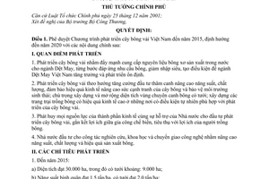 Quyết định 29/QĐ-TTg  phê duyệt Chương trình phát triển cây bông vải Việt Nam đến năm 2015, định hướng đến năm 2020