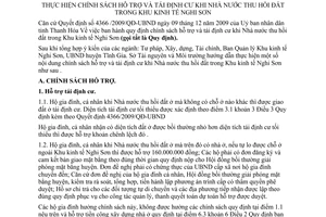 Hướng dẫn 70/HD-STNMT 2010 chính sách hỗ trợ tái định cư khi Nhà nước thu hồi đất Thanh Hóa