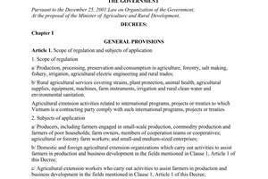 Decree No. 02/2010/ND-CP  on agricultural extension