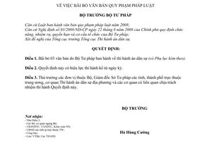 Quyết định 134/QĐ-BT bãi bỏ văn bản quy phạm pháp luật