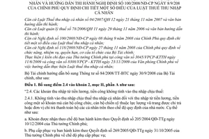 Thông tư 02/2010/TT-BTC hướng dẫn Thông tư 84/2008/TT-BTC  Nghị định 100/2008/NĐ-CP Luật thuế thu nhập cá nhân