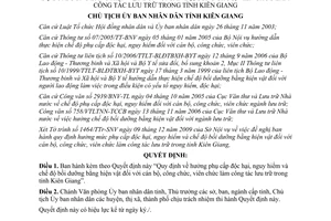 Quyết định 56/QĐ-UBND năm 2010 phụ cấp độc hại nguy hiểm công tác lưu trữ Kiên Giang