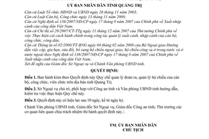 Quyết định 01/2010/QĐ-UBND Quy chế quản lý đoàn ra, quản lý hộ chiếu cán bộ, công chức, viên chức trên địa bàn tỉnh Quảng Trị