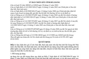 Quyết định 75/2010/QĐ-UBND đơn giá cho thuê đất, mặt nước