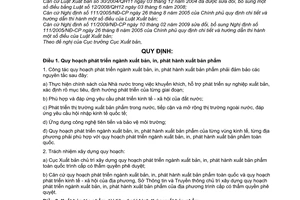 Thông tư 02/2010/TT-BTTTT hướng dẫn Luật xuất bản, Nghị định 111/2005/NĐ-CP Nghị định 11/2009/NĐ-CP