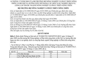 Quyết định 97/QĐ-BNN-TCCB đính chính Thông tư liên tịch 79/2009/TTLT-BNNPTNT-BNV hướng dẫn xếp hạng các đơn vị sự nghiệp, dịch vụ công lập