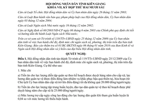 Nghị quyết 96/2010/NQ-HĐND chế độ định mức chi ngân sách xã phường thị trấn