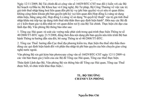 Thông báo 22/TB-BTC hướng dẫn xác định trị giá tính thuế nhập khẩu hàng hoá liên quan đến phí kỳ vụ phí bản quyền