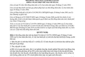 Nghị quyết 100/2010/NQ-HĐND phí vệ sinh trên địa bàn tỉnh Kiên Giang