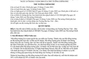 Quyết định 59/QĐ-TTg sửa đổi Quyết định 380/QĐ-TTg  Quy chế tổ chức hoạt động Trường Đại học Việt – Đức