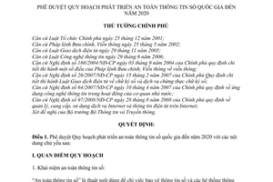 Quyết định 63/QĐ-TTg phê duyệt Quy hoạch phát triển an toàn thông tin số quốc gia đến năm 2020
