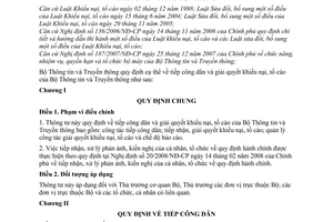 Thông tư 03/2010/TT-BTTTT tiếp công dân giải quyết khiếu nại, tố cáo