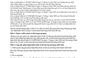 Thông tư 02/2010/TT-BCT nhập khẩu thuốc lá phục vụ kinh doanh bán hàng miễn thuế