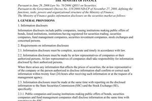 Circular No. 09/2010/TT-BTC, guiding information disclosure on the securities market