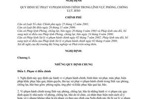 Nghị định 04/2010/NĐ-CP xử phạt vi phạm hành chính trong lĩnh vực phòng, chống lụt, bão
