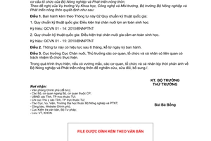 Thông tư 04/2010/TT-BNNPTNT Quy chuẩn kỹ thuật Quốc gia