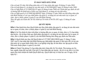 Quyết định 03/2010/QĐ-UBND  phân cấp quản lý, sử dụng tài sản nhà nước tại cơ quan, tổ chức, đơn vị  phạm vi quản lý tỉnh Bình Dương