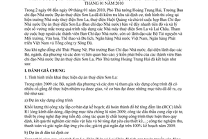 Thông báo 15/TB-VPCP kết luận Phó Thủ tướng Hoàng Trung Hải Dự án thuỷ điện Sơn La