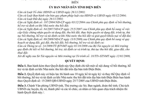 Quyết định 01/2010/QĐ-UBND bồi thường hỗ trợ tái định cư  Nhà nước thu hồi đất