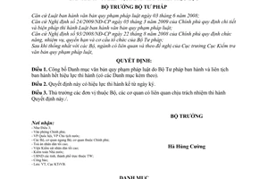 Quyết định 395/QĐ-BTP công bố Danh mục văn bản quy phạm pháp luật liên tịch ban hành hết hiệu lực thi hành