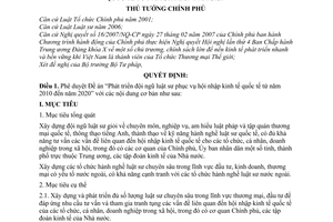 Quyết định 123/QĐ-TTg phê duyệt Đề án Phát triển đội ngũ luật sư phục vụ hội nhập kinh tế quốc tế từ năm 2010 đến năm 2020