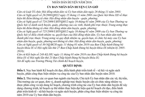 Quyết định 02/2010/QĐ-UBND Kế hoạch chỉ đạo, điều hành phát triển kinh tế-xã hội ngân sách huyện