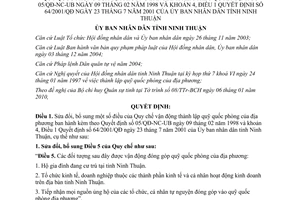 Quyết định 14/2010/QĐ-UBND thành lập quỹ quốc phòng địa phương Ninh Thuận