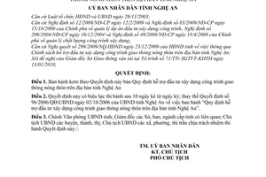 Quyết định 05/2010/QĐ-UBND hỗ trợ đầu tư xây dựng công trình giao thông nông thôn trên địa bàn tỉnh Nghệ An