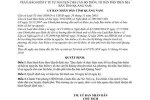 Quyết định 02/2010/QĐ-UBND  thực hiện mức hỗ trợ đóng bảo hiểm